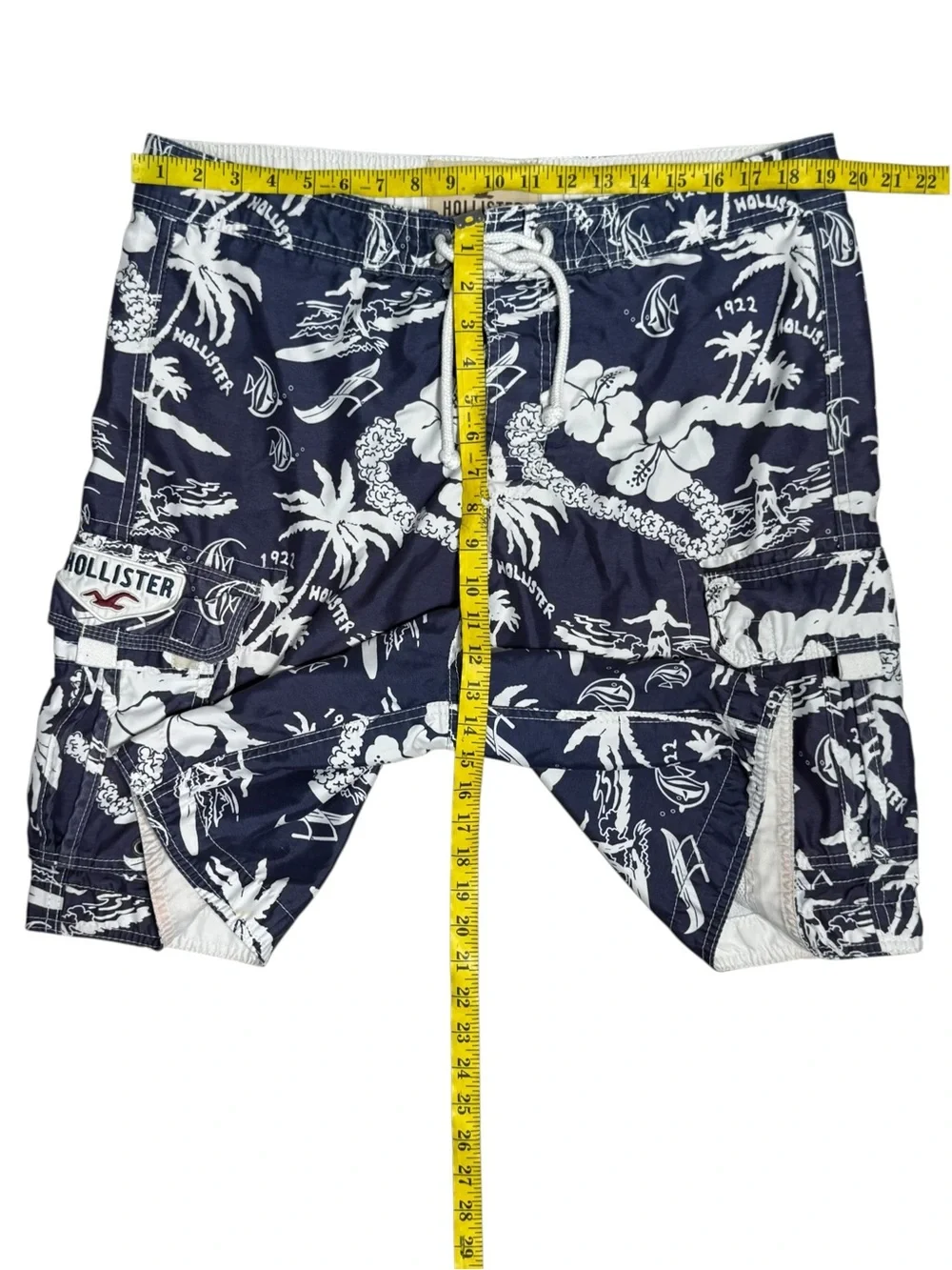 Vintage Hollister California Y2K Hawaiian Surf Cargo Board Shorts Swim Trunks XL